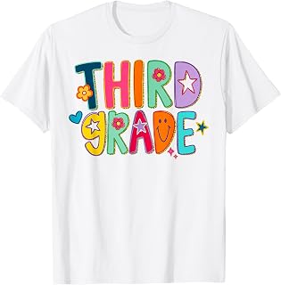 Back to School Third Grade First Day Preppy Smile Face Kids T-Shirt