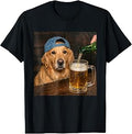 Golden Retriever Drinking Beer Funny Dog Meme T-Shirt