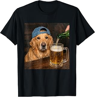 Golden Retriever Drinking Beer Funny Dog Meme T-Shirt