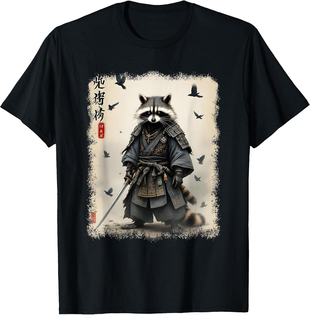 Samurai Raccoon, Japanese Warrior & Art | Vintage Anime T-Shirt