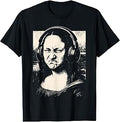 Mona Lisa Bass Face Funny Music Lovers DJs Producers T-Shirt