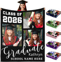 Ship Next Day,Graduation Gift 2026 Graduation Blanket Personalized Class of 2026 Blankets with Pictures Text Custom Graduate Throw Blankets Grad Gifts for Him Her Seniors College Students (Style-1)