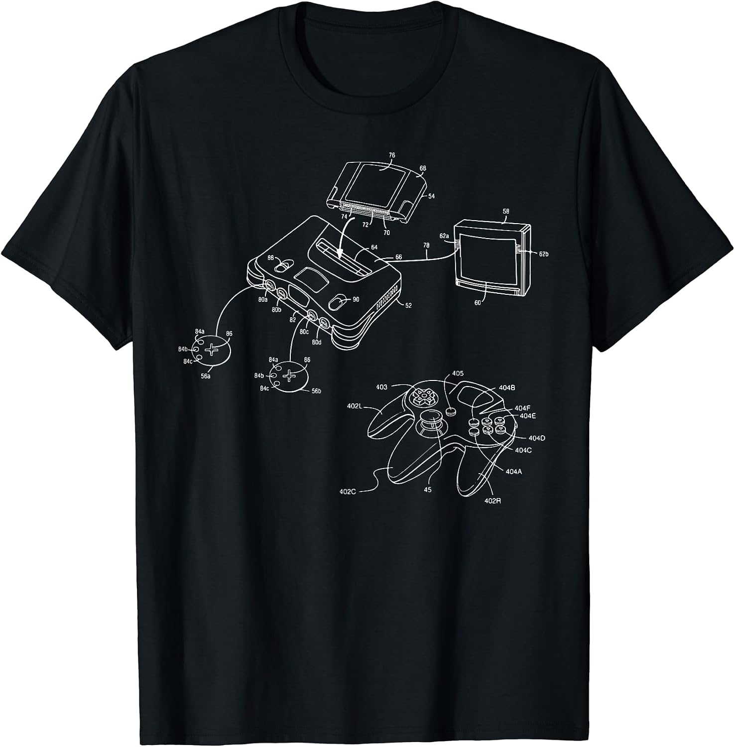Vintage Gaming Diagram - Video Game Controller Gamer Gift T-Shirt