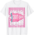 Pennants Striped 1st Grade Girls Back to School First Grade T-Shirt