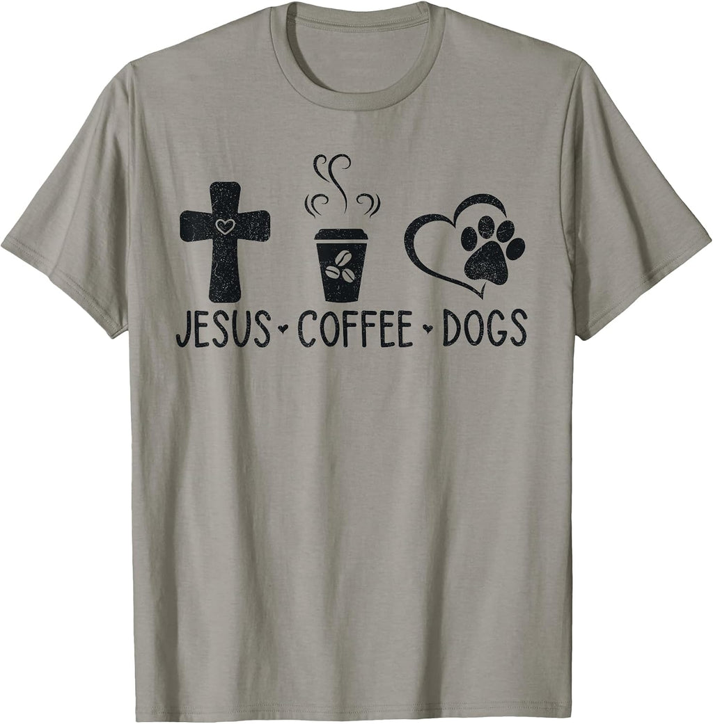 Jesus Coffee Dogs Funny Christian Dog Owners Lovers Men Women T-Shirt