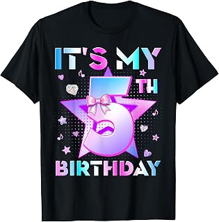 It's My 5th Birthday Kpop 5 Years Old Funny Birthday T-Shirt