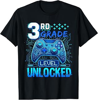 Back to School 3rd Grade First Day Level Unlocked Gamer Boys T-Shirt