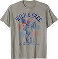 Patriotic Bigfoot Wild and Free Since 1776 T-Shirt