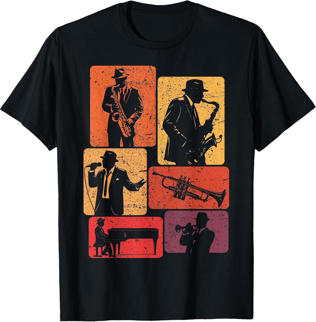 Retro Jazz Band Musicians Vintage Jazz Music Lover T-Shirt
