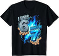 Kids I was 6 Now I'm 7 7th Birthday 6 7 Birthday Boys T-Shirt