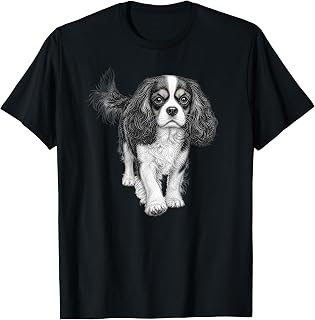 Cavalier King Charles Spaniel Dog Art T-Shirt
