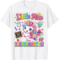 Little Miss Kindergarten Unicorn First Day of School Girls T-Shirt