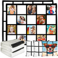 2 Pack 60"x50" Sublimation Blanks Throw Blanket with 20 Panel for Heat Press Custom Personalised Photos Printable Baby Flannel Blankets 3 PCS Pillow Cover Throws DIY Home Sofa Couch Bed
