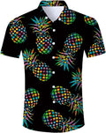 Mens Hawaiian Shirt Casual Button Down Short Sleeve Tropical Beach Dress Shirt for Summer Holiday