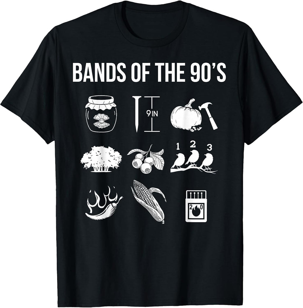 Retro 1990s Bands - Music - 90s Music Lover T-Shirt