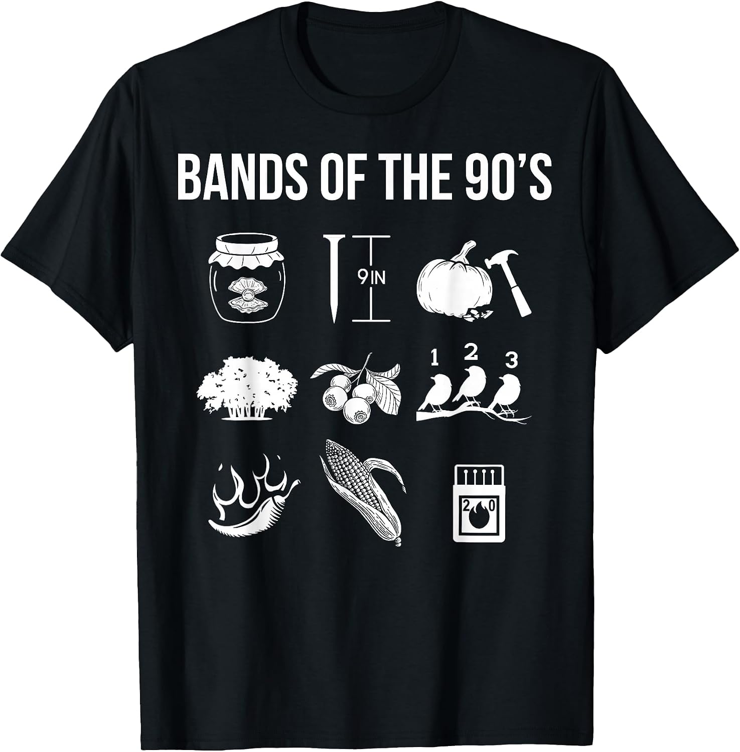 Retro 1990s Bands - Music - 90s Music Lover T-Shirt