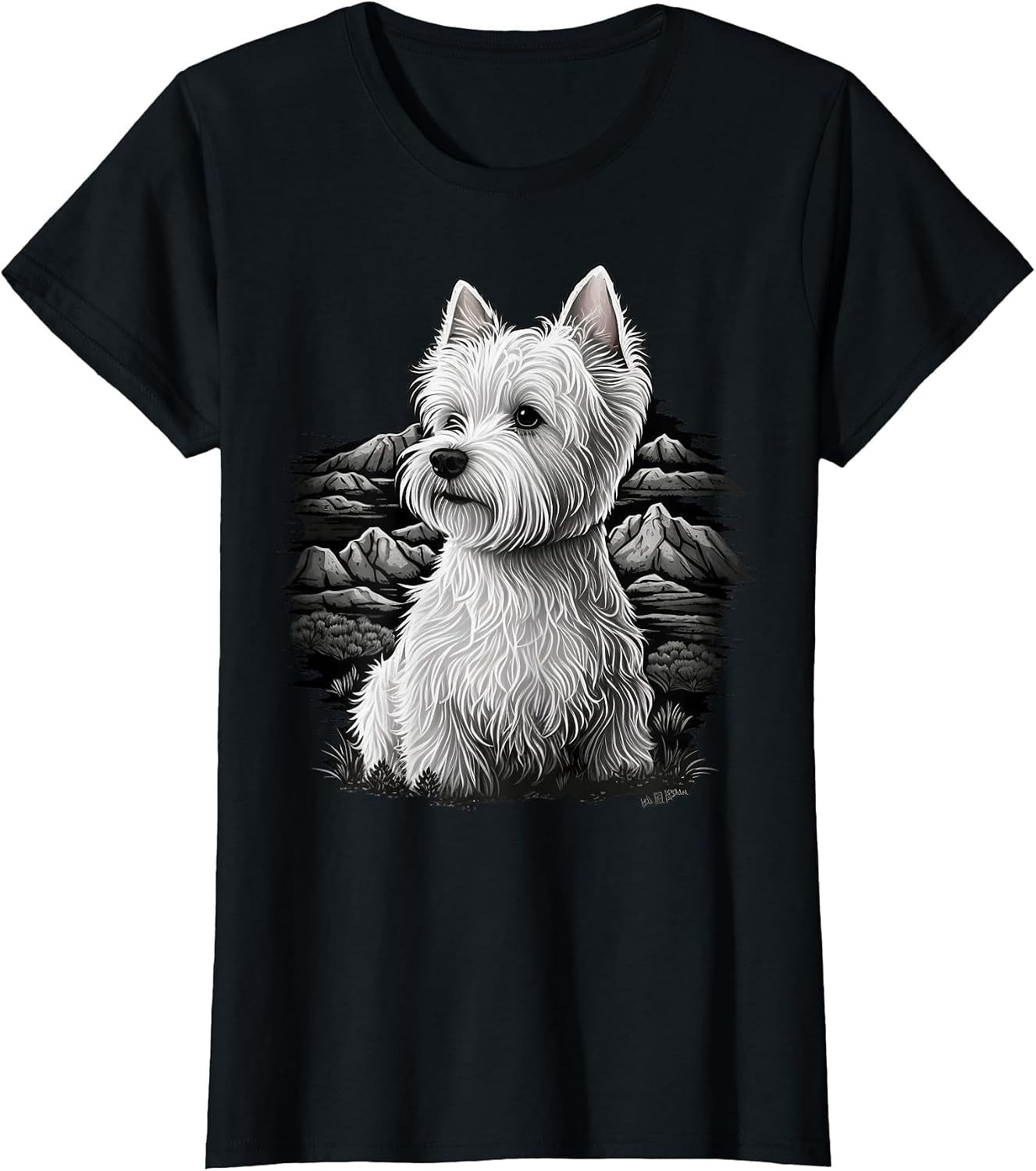 Cute Westie Dog on West Highland White Terrier Lover T-Shirt
