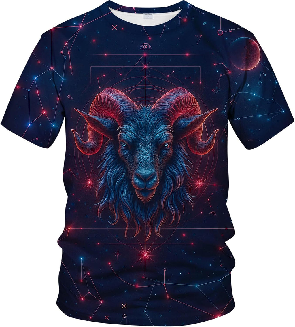 Fantasy Zodiac Graphic T-Shirt Novelty Short Sleeve Crewneck Shirt
