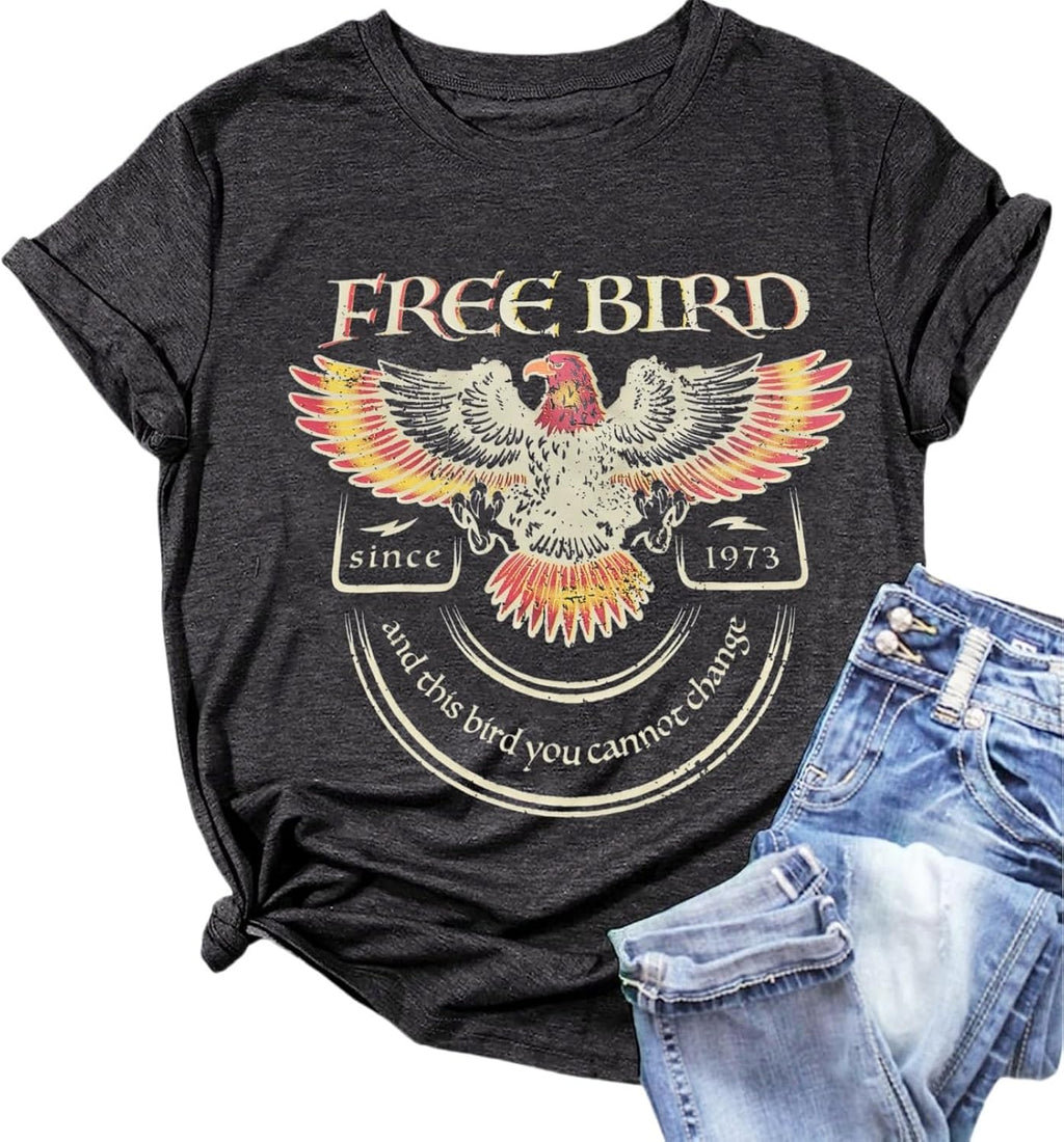 Women Vintage Rock Band Shirts Country Music Shirts Graphic Tees Concert Outfit Short Sleeve Tops