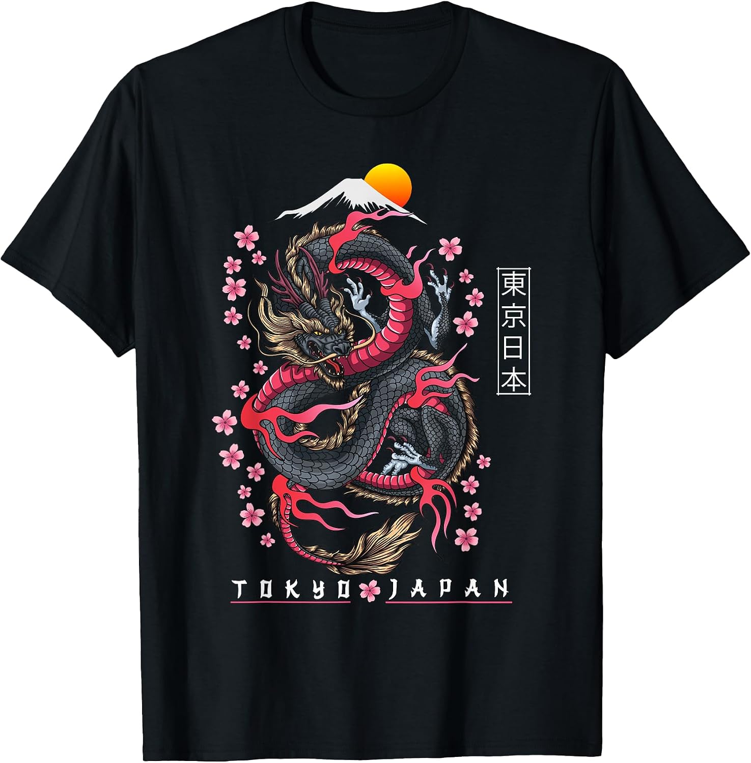 Japanese Aesthetic Dragon Tokyo Japan Manga Anime Asian 80’s T-Shirt