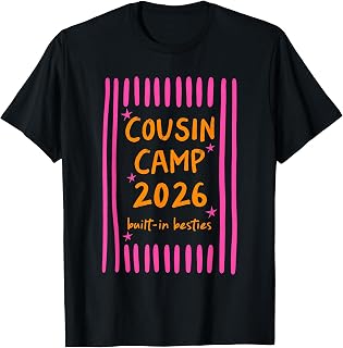 Cousin Camp 2026 Built-in Besties Camping Campfire Summer T-Shirt