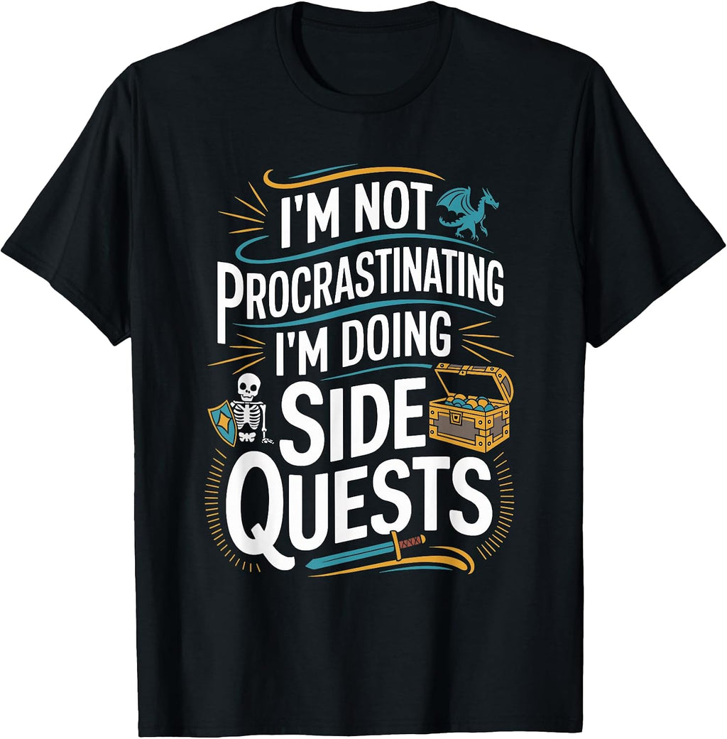 Unisex-Adult Black Modern Classic T-Shirt Small Short Sleeve Crew Neck Humorous Gaming Graphic Lightweight