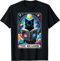 The Reader Book Lover Cat Tarot Card T-Shirt