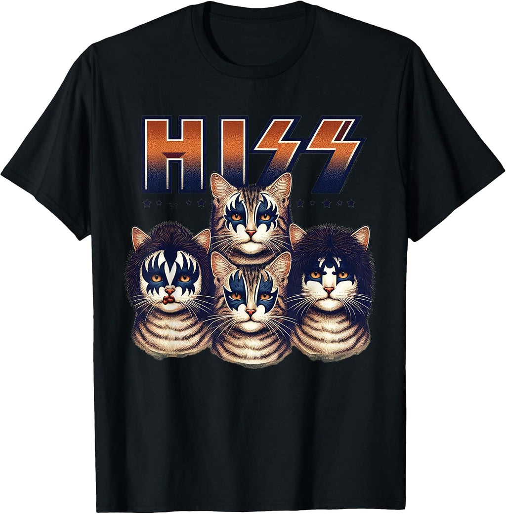 Hiss Cats Rock Kittens Rocking for Cat Lover Cat Mom Cat Dad T-Shirt