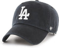 Brand MLB Black White Primary Logo Clean Up Adjustable Baseball Cap Hat, Adult One Size Fits All
