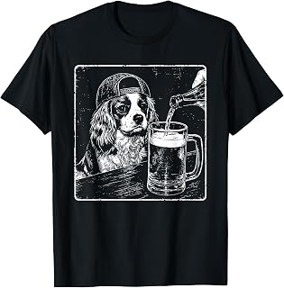 Cavalier King Charles Drinking Beer Funny Dog Meme T-Shirt