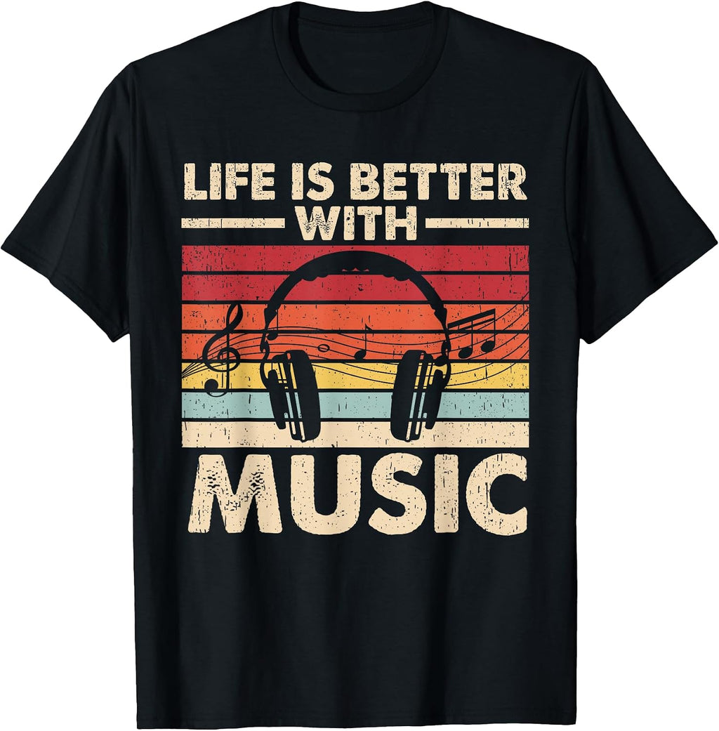 Life is Better with Music Lover Teen Girls Boys Musician T-Shirt