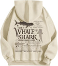 Cute Hoodies for Women Ocean Whale Shark Hoodie Aesthetic Animal Graphic Sweatshirts Casual Fleece Pullover Tops