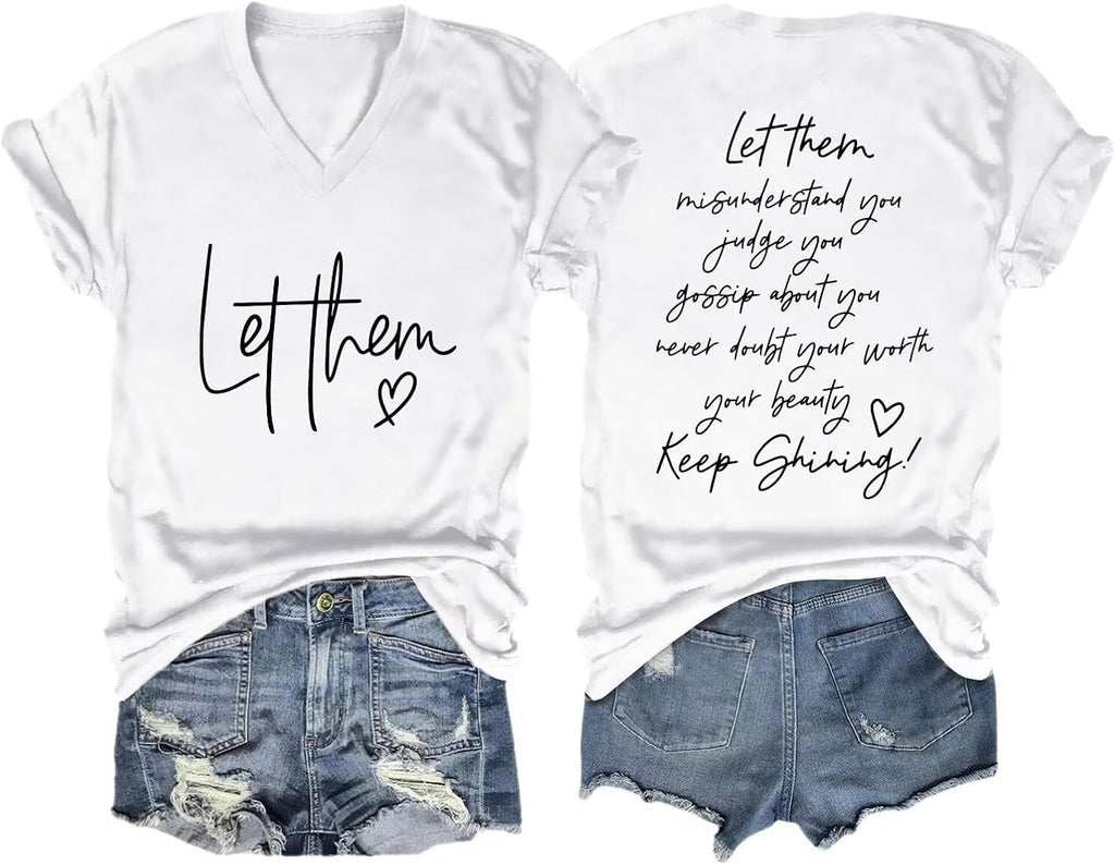 Mental Health T-Shirt Women Let Them Misunderstand You Shirt Inspirational Graphic Tees Motivational Gift Tops