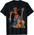Melanin Cowgirl Western Boots Guitar Rodeo Music Lover T-Shirt