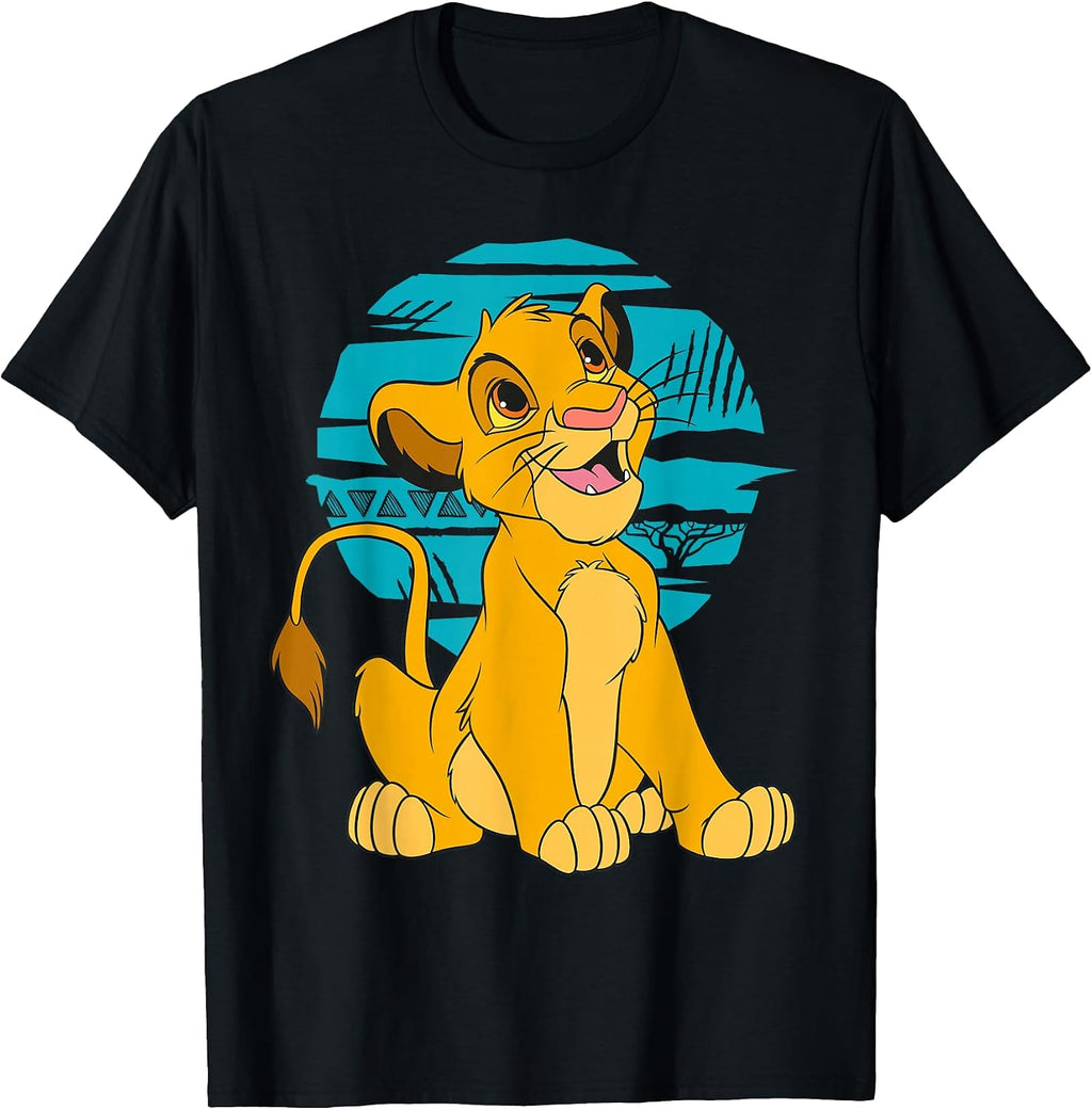The Lion King Young Simba Happy Blue Retro T-Shirt