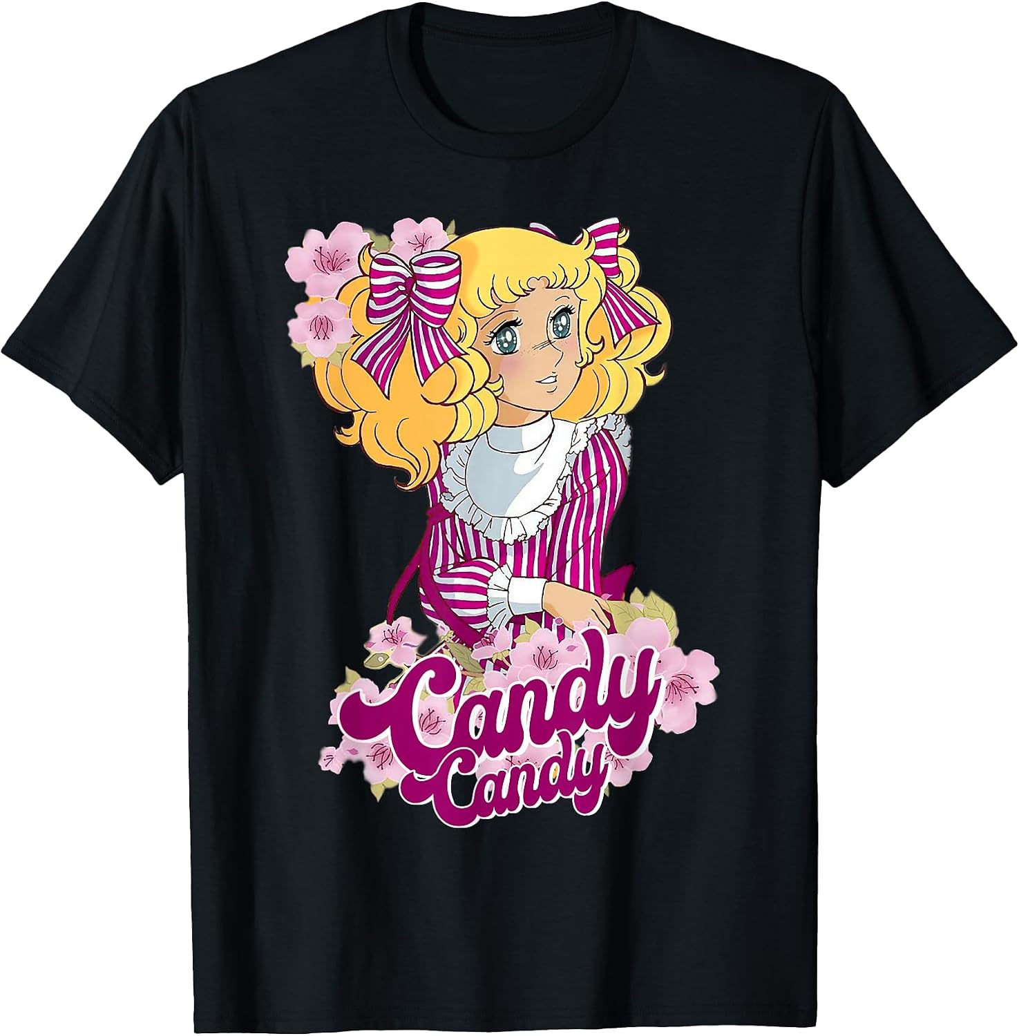 Candy Candy Pink Cartoon Japanese 80s Vintage Anime Manga T-Shirt