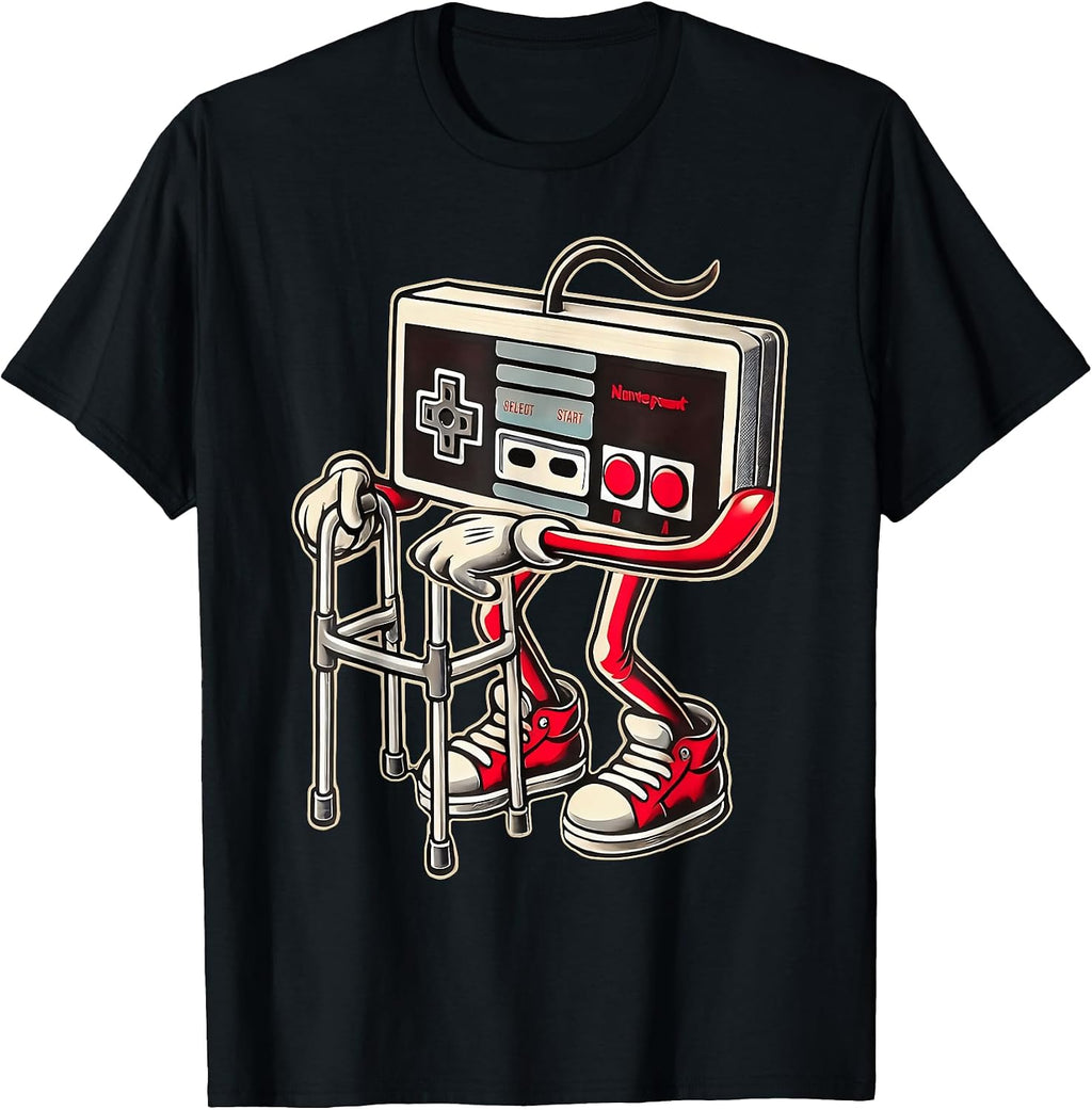 Retro Video Game Controller with Walker Funny Gamer Gaming T-Shirt