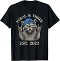Feral and Three Raccoon 3rd Birthday Shirt Funny Stay Wild T-Shirt