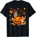 Halloween Cute Cats Pumpkin Spooky Season Men Women Kid T-Shirt