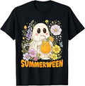 Summerween Funny Ghost Floral Halloween Summer Women Kid T-Shirt