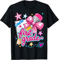 First Grade Coquette Bow Pencil First Day of School Girls T-Shirt
