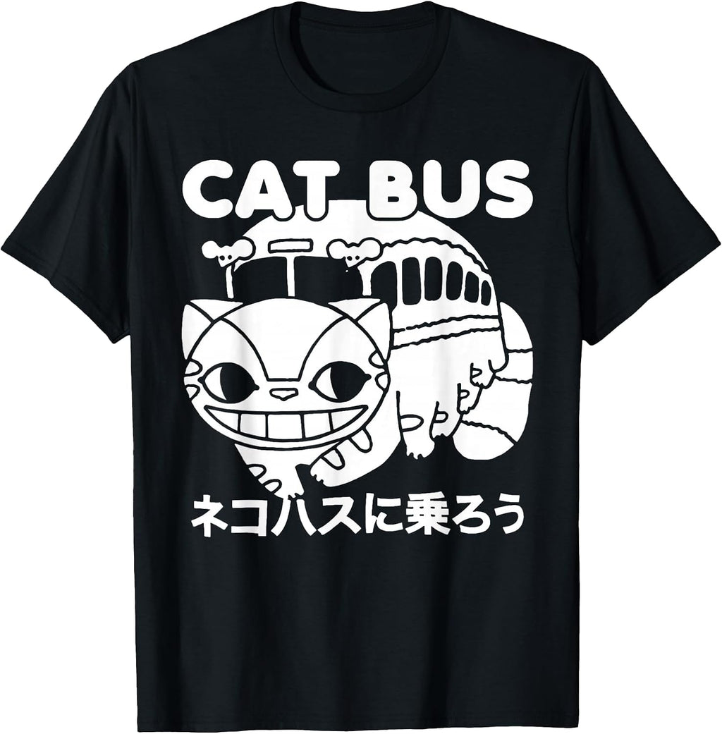 Cat Bus Anime Style Japanese Retro Gift for Fan T-Shirt