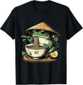 Frog Eating Ramen Kawaii Neko Japanese Noodles Anime Lovers T-Shirt
