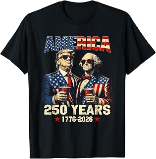 America 1776 2026 USA Anniversary, Funny Trump Washington T-Shirt