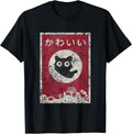 Kawaii cat Japanese Black Anime cat T-Shirt