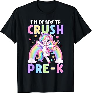 I'm Ready to Crush Pre-K Unicorn Girls Kids Back to School T-Shirt