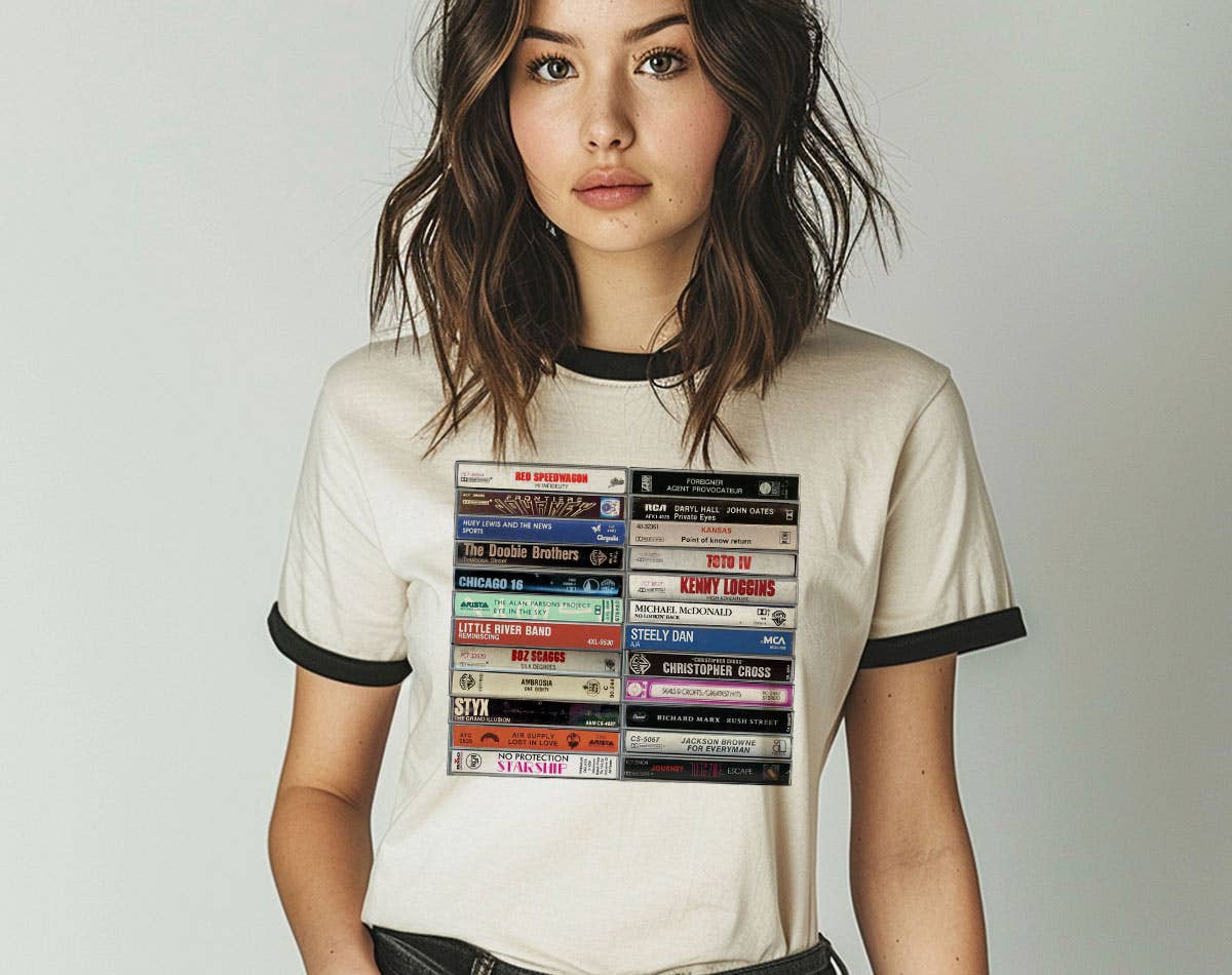Yacht Rock Cassette Tape  Ringer Shirt