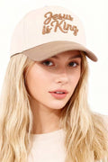 Jesus Is King 3D Embroidered Two Tone Cotton Cap