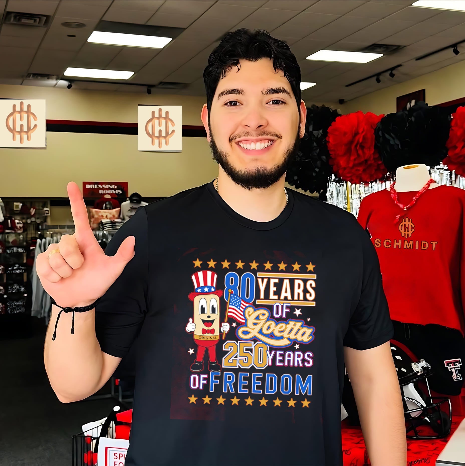 80 Years of Goetta 250 Years of Freedom USA flag shirt