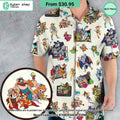 80S Famous Cartoon Characters Pattern Hawaiian Shirt